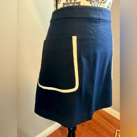 THEORY Strailia Blue Navy Wool Mini Skirt - Picture 4 of 7